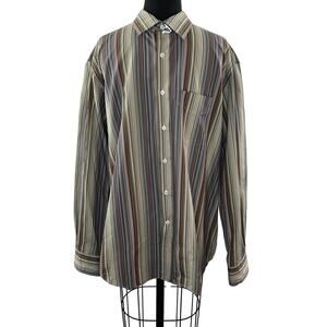 PAUL SMITH LONDON Multicolor Stripe Cotton Long Sleeve Button-Down Mens Shirt